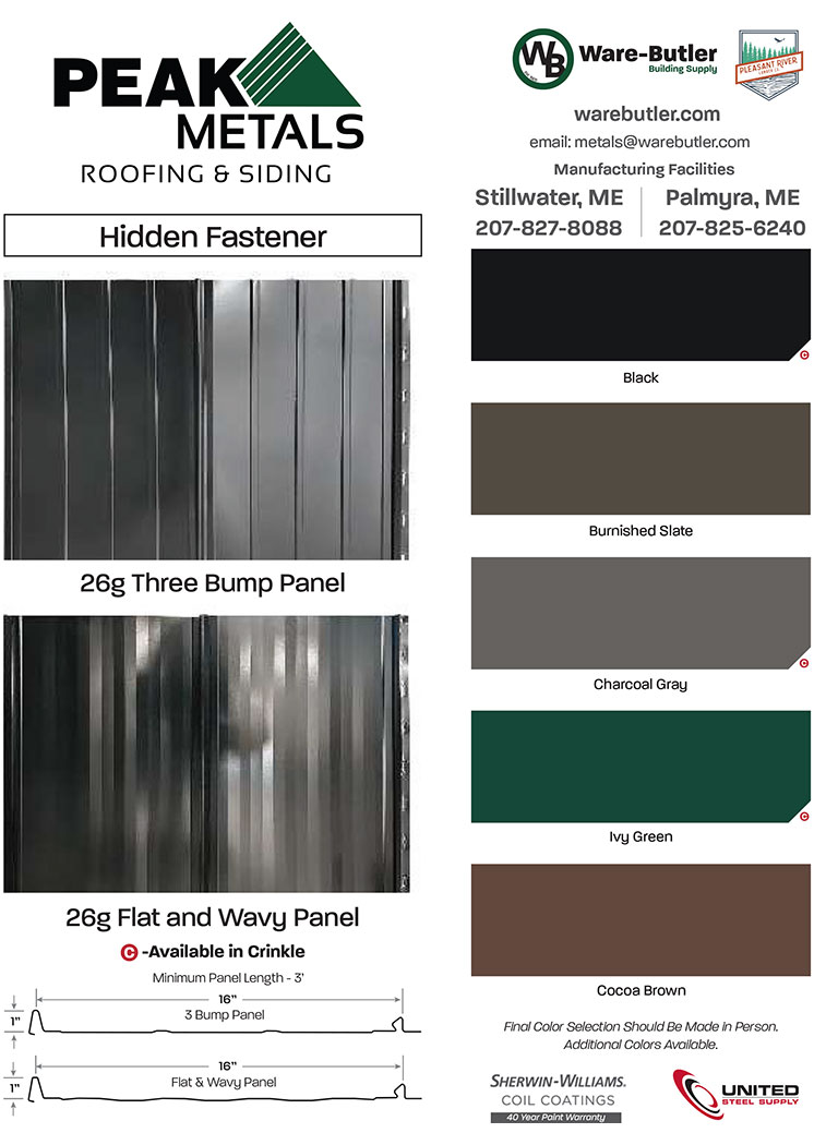 Peak Metals - Hidden Fastener Metal Roofing